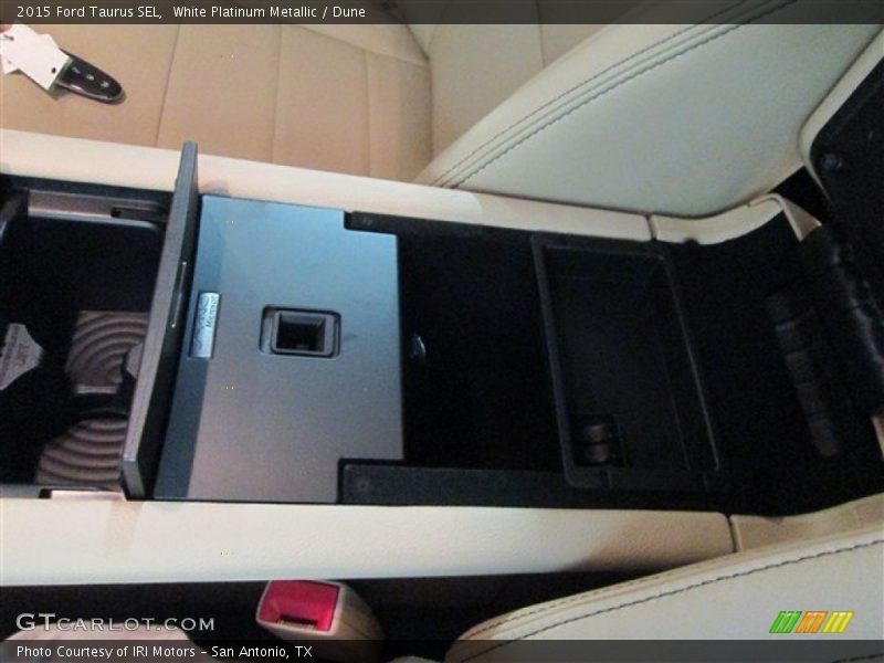 White Platinum Metallic / Dune 2015 Ford Taurus SEL