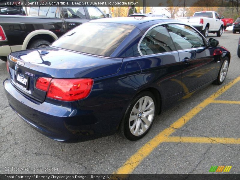 Deep Sea Blue Metallic / Saddle Brown 2013 BMW 3 Series 328i Convertible