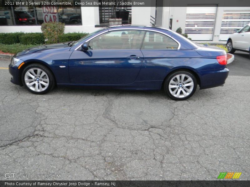 Deep Sea Blue Metallic / Saddle Brown 2013 BMW 3 Series 328i Convertible