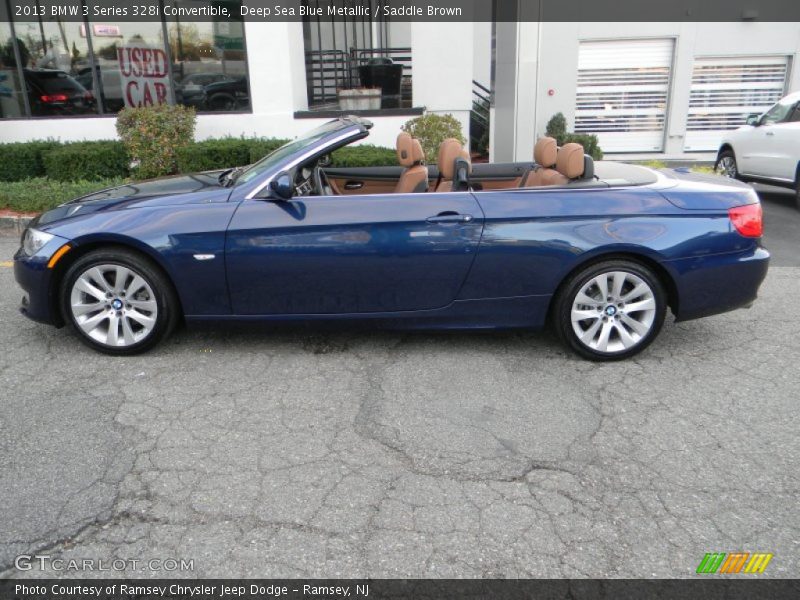 Deep Sea Blue Metallic / Saddle Brown 2013 BMW 3 Series 328i Convertible