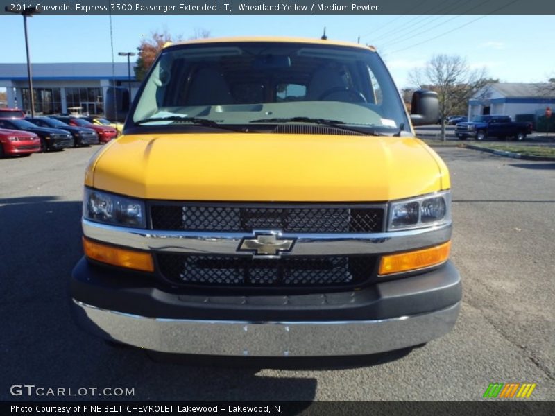 Wheatland Yellow / Medium Pewter 2014 Chevrolet Express 3500 Passenger Extended LT