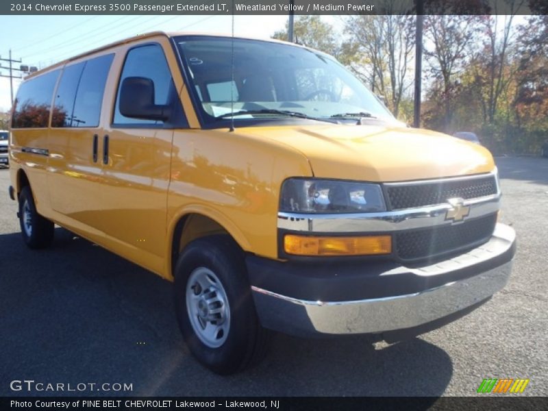 Wheatland Yellow / Medium Pewter 2014 Chevrolet Express 3500 Passenger Extended LT