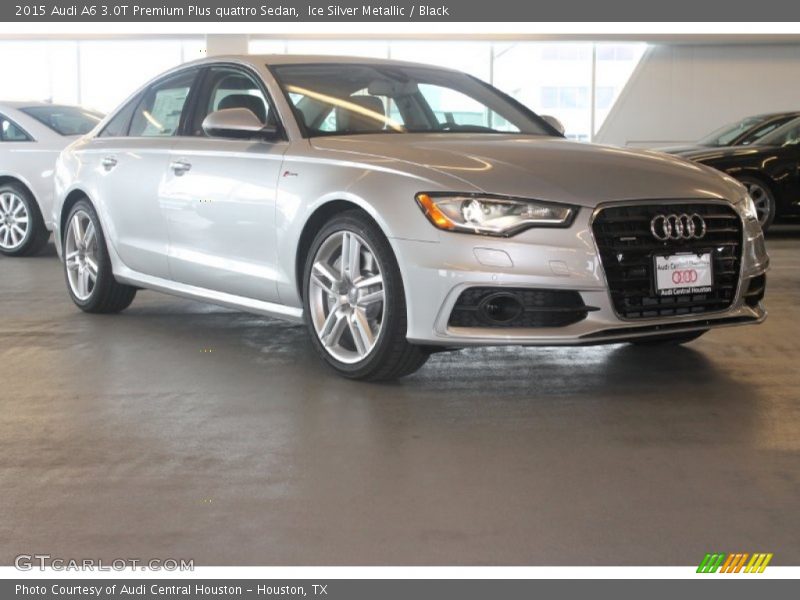 Ice Silver Metallic / Black 2015 Audi A6 3.0T Premium Plus quattro Sedan