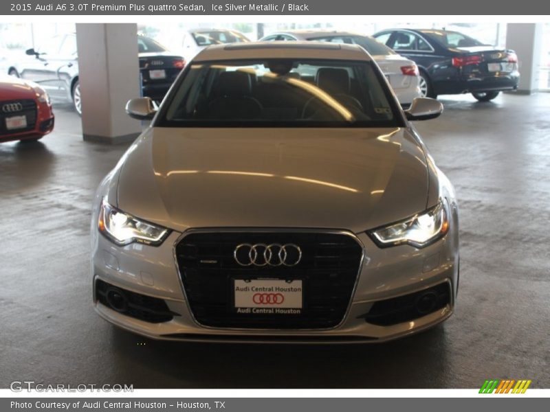 Ice Silver Metallic / Black 2015 Audi A6 3.0T Premium Plus quattro Sedan