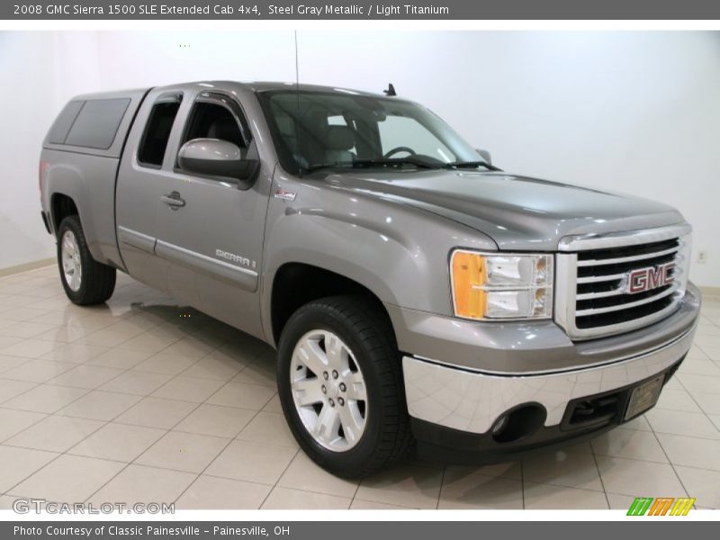 Steel Gray Metallic / Light Titanium 2008 GMC Sierra 1500 SLE Extended Cab 4x4