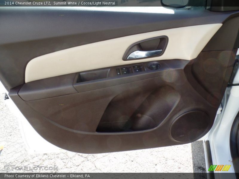 Summit White / Cocoa/Light Neutral 2014 Chevrolet Cruze LTZ