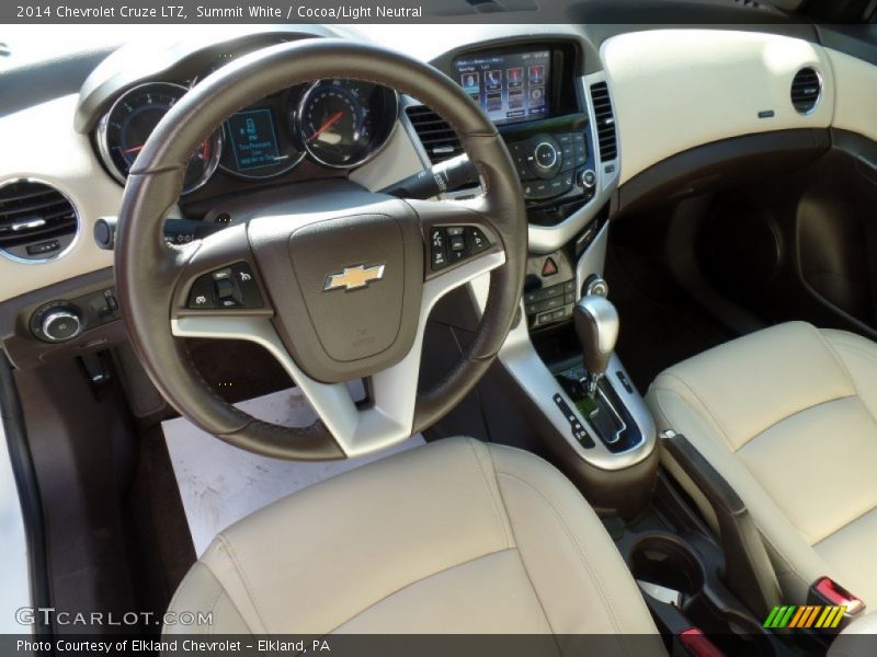 Summit White / Cocoa/Light Neutral 2014 Chevrolet Cruze LTZ