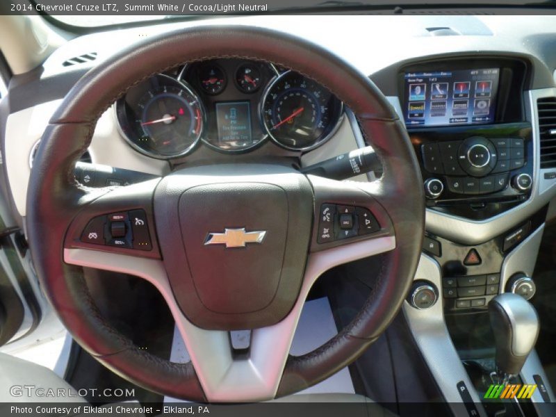 Summit White / Cocoa/Light Neutral 2014 Chevrolet Cruze LTZ