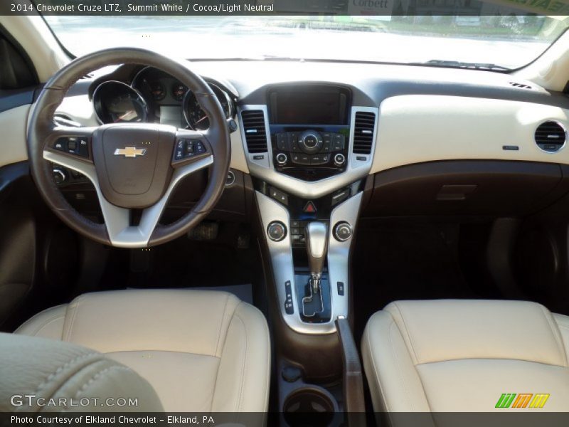 Summit White / Cocoa/Light Neutral 2014 Chevrolet Cruze LTZ