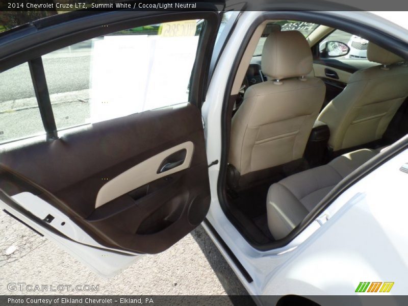 Summit White / Cocoa/Light Neutral 2014 Chevrolet Cruze LTZ