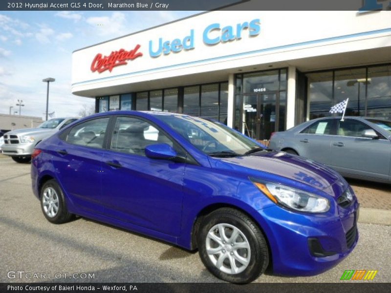 Marathon Blue / Gray 2012 Hyundai Accent GLS 4 Door