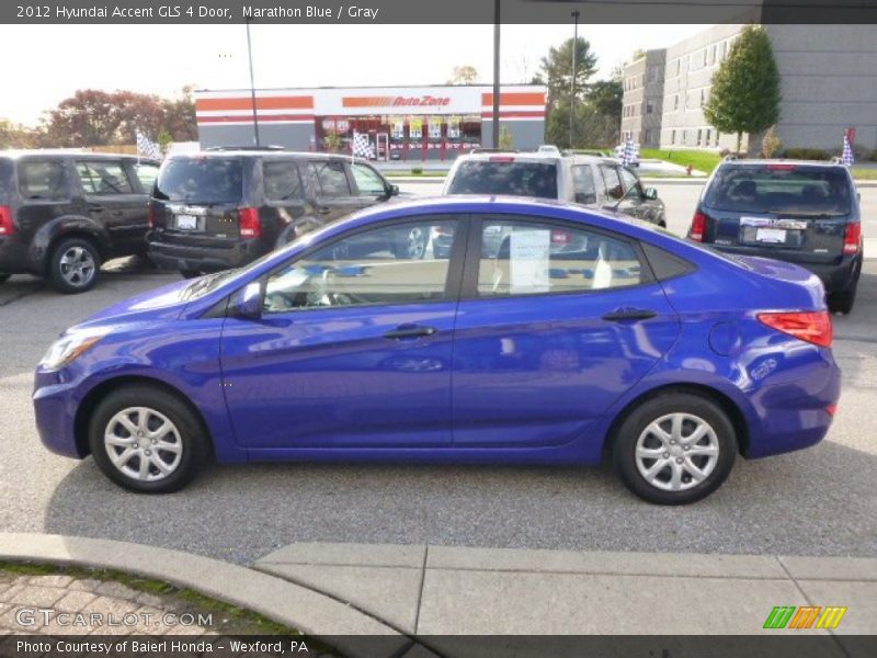 Marathon Blue / Gray 2012 Hyundai Accent GLS 4 Door