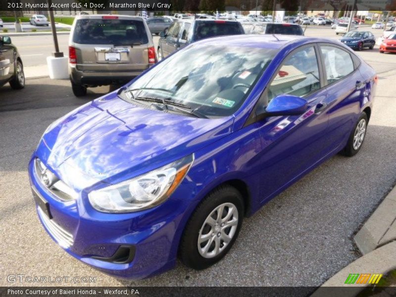 Marathon Blue / Gray 2012 Hyundai Accent GLS 4 Door