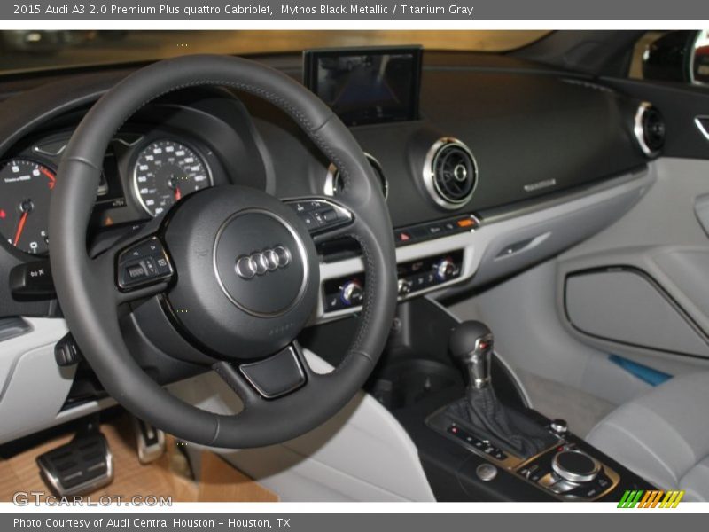 Mythos Black Metallic / Titanium Gray 2015 Audi A3 2.0 Premium Plus quattro Cabriolet