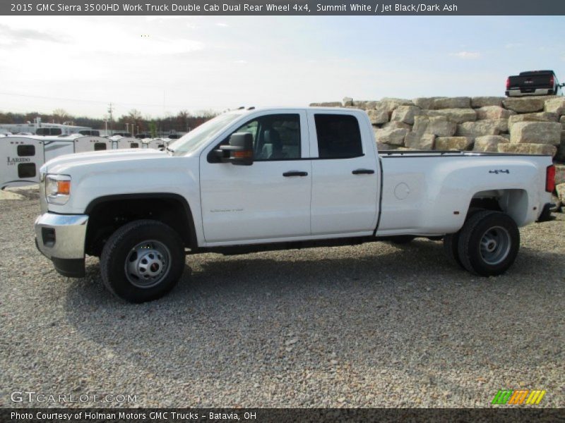 Summit White / Jet Black/Dark Ash 2015 GMC Sierra 3500HD Work Truck Double Cab Dual Rear Wheel 4x4