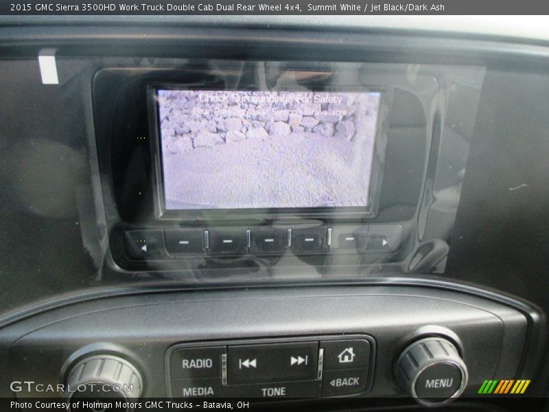 Summit White / Jet Black/Dark Ash 2015 GMC Sierra 3500HD Work Truck Double Cab Dual Rear Wheel 4x4