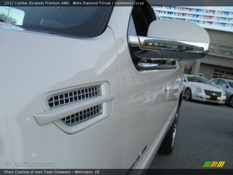 White Diamond Tricoat / Cashmere/Cocoa 2012 Cadillac Escalade Premium AWD