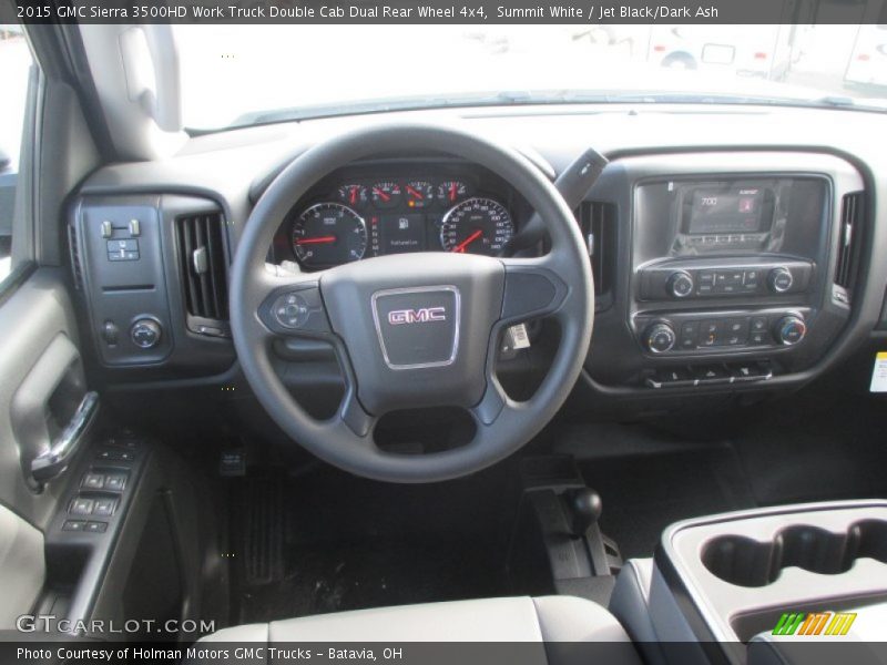 Summit White / Jet Black/Dark Ash 2015 GMC Sierra 3500HD Work Truck Double Cab Dual Rear Wheel 4x4