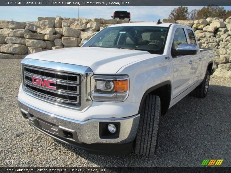 Summit White / Cocoa/Dune 2015 GMC Sierra 1500 SLT Double Cab 4x4