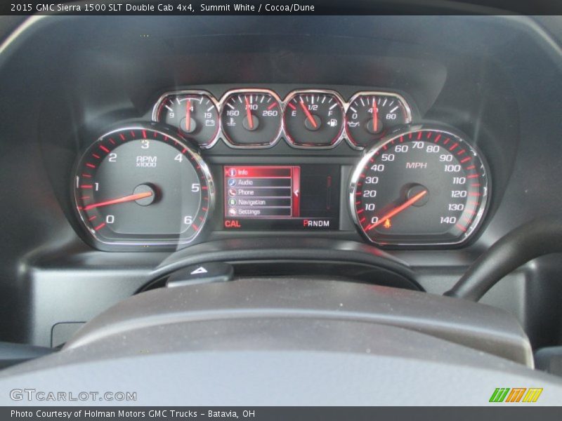 Summit White / Cocoa/Dune 2015 GMC Sierra 1500 SLT Double Cab 4x4