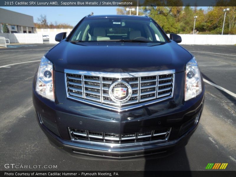 Sapphire Blue Metallic / Shale/Brownstone 2015 Cadillac SRX Luxury AWD