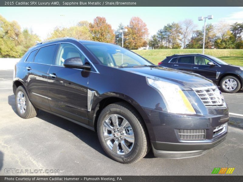 Sapphire Blue Metallic / Shale/Brownstone 2015 Cadillac SRX Luxury AWD