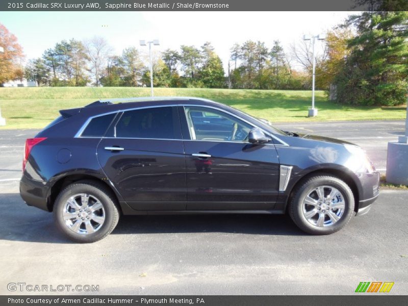 Sapphire Blue Metallic / Shale/Brownstone 2015 Cadillac SRX Luxury AWD