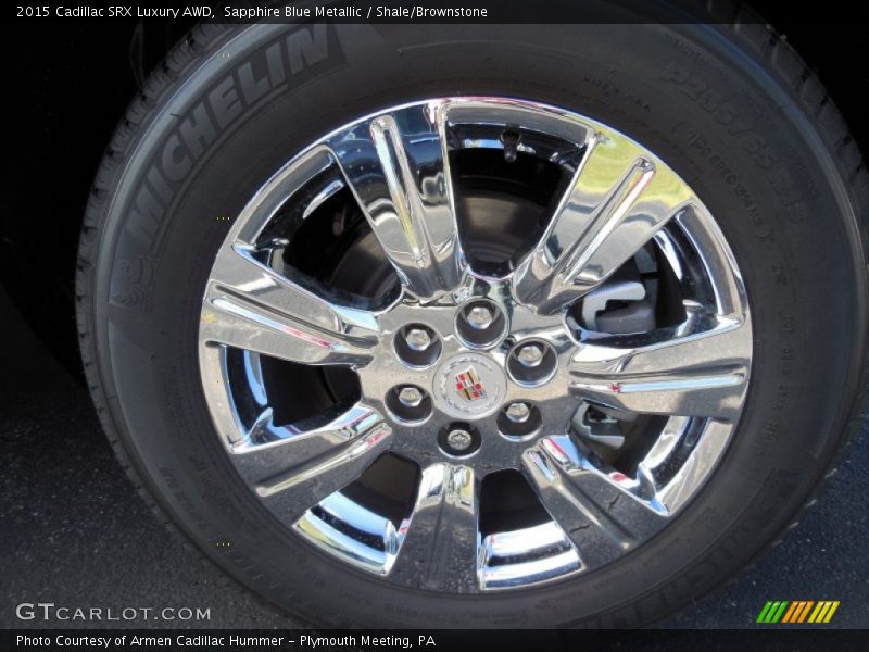Sapphire Blue Metallic / Shale/Brownstone 2015 Cadillac SRX Luxury AWD