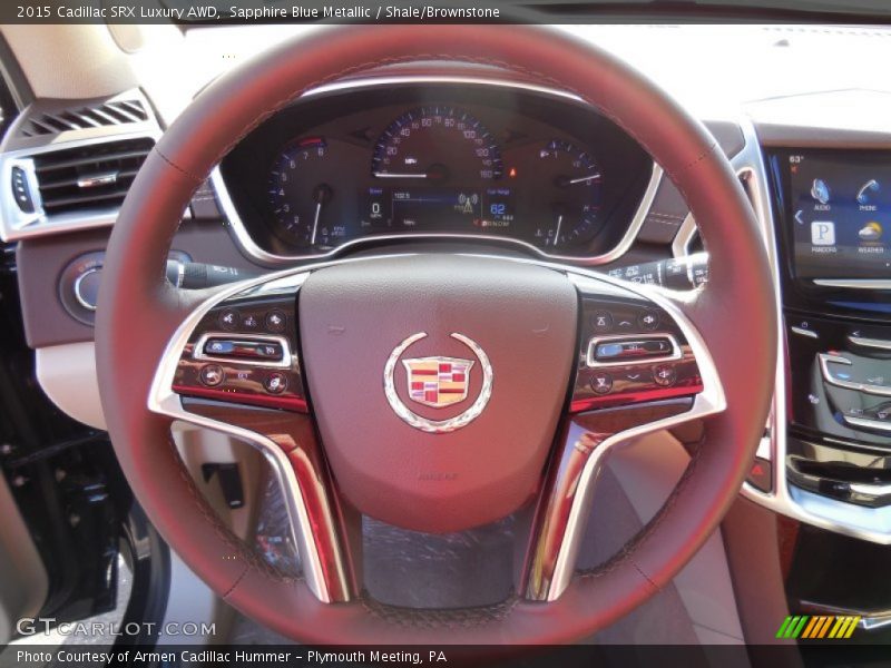 Sapphire Blue Metallic / Shale/Brownstone 2015 Cadillac SRX Luxury AWD