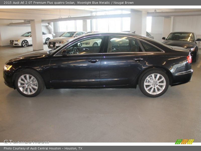 Moonlight Blue Metallic / Nougat Brown 2015 Audi A6 2.0T Premium Plus quattro Sedan