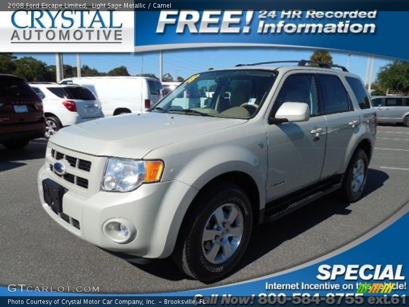 Light Sage Metallic / Camel 2008 Ford Escape Limited