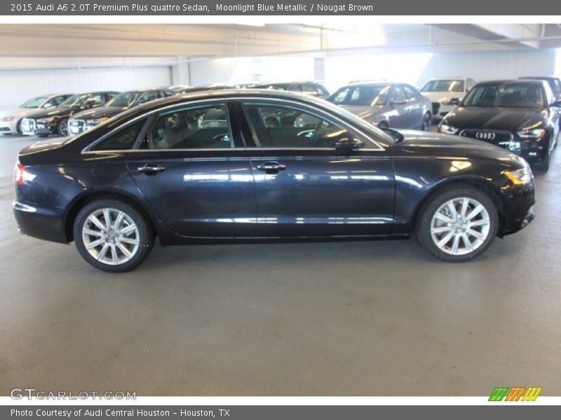 Moonlight Blue Metallic / Nougat Brown 2015 Audi A6 2.0T Premium Plus quattro Sedan