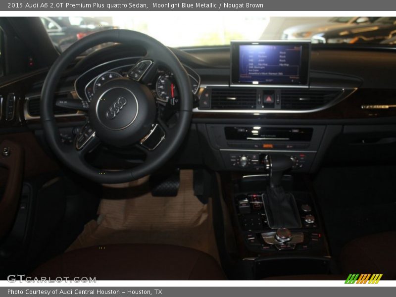 Moonlight Blue Metallic / Nougat Brown 2015 Audi A6 2.0T Premium Plus quattro Sedan