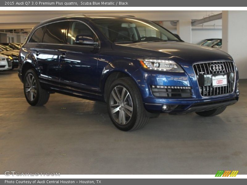 Scuba Blue Metallic / Black 2015 Audi Q7 3.0 Premium Plus quattro