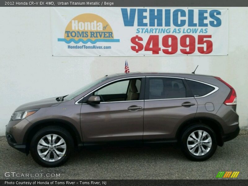 Urban Titanium Metallic / Beige 2012 Honda CR-V EX 4WD