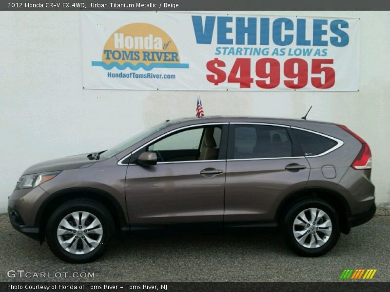 Urban Titanium Metallic / Beige 2012 Honda CR-V EX 4WD