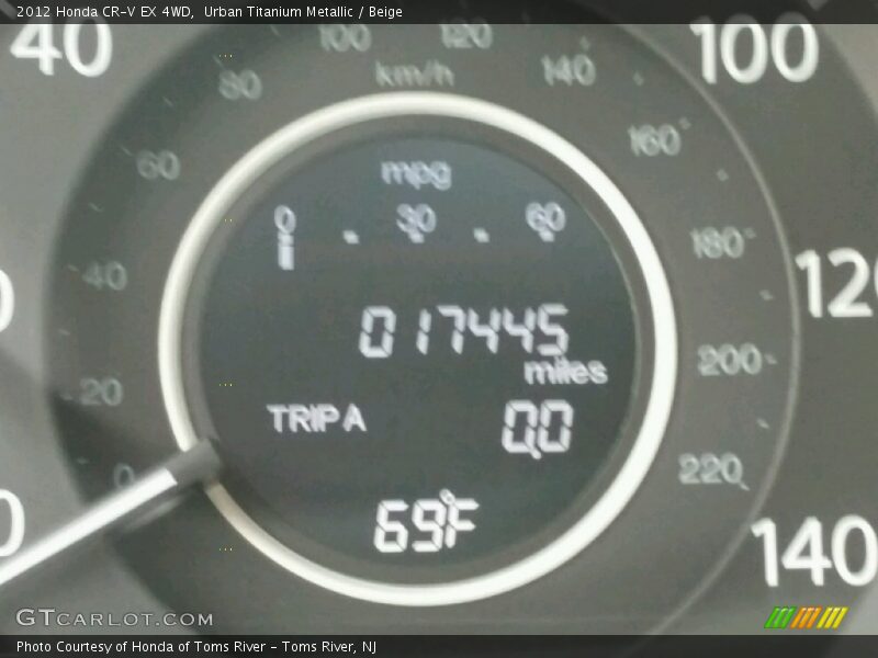 Urban Titanium Metallic / Beige 2012 Honda CR-V EX 4WD