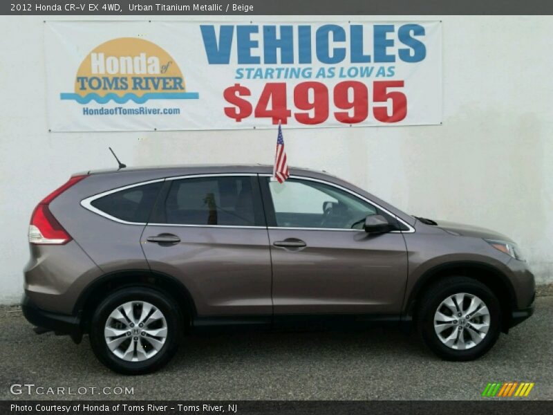 Urban Titanium Metallic / Beige 2012 Honda CR-V EX 4WD