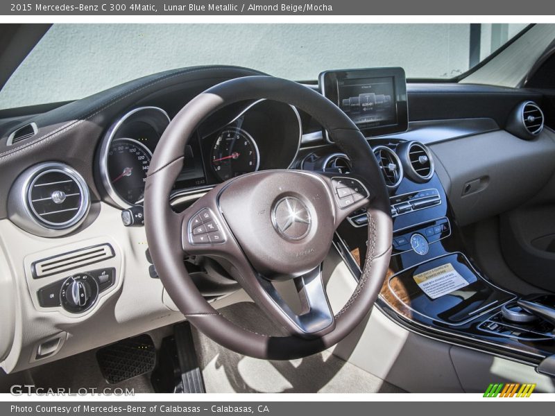 Lunar Blue Metallic / Almond Beige/Mocha 2015 Mercedes-Benz C 300 4Matic