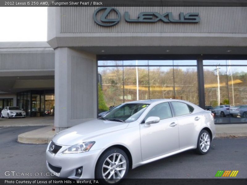 Tungsten Silver Pearl / Black 2012 Lexus IS 250 AWD