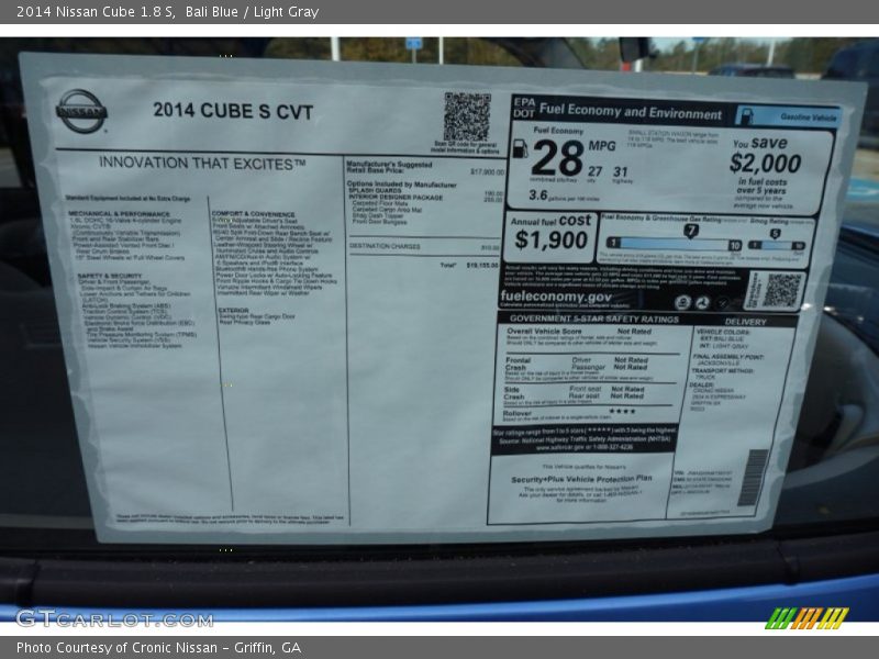  2014 Cube 1.8 S Window Sticker