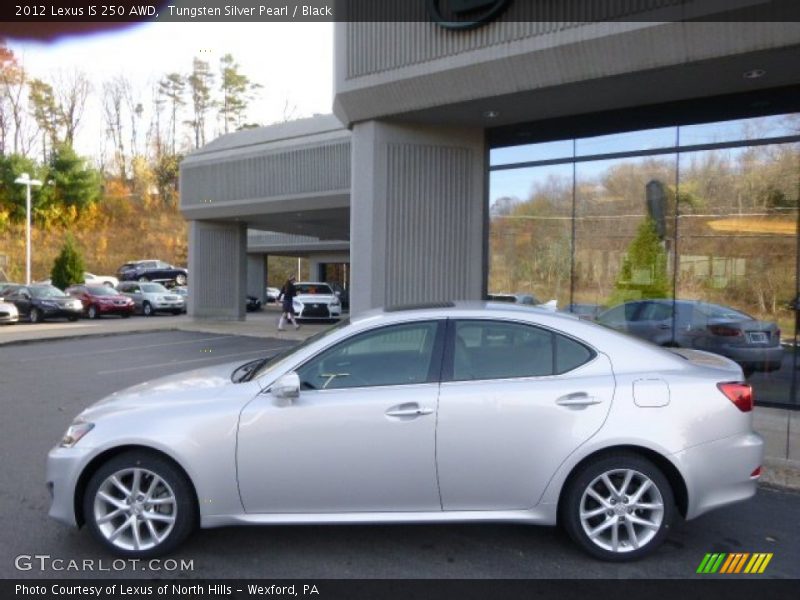 Tungsten Silver Pearl / Black 2012 Lexus IS 250 AWD