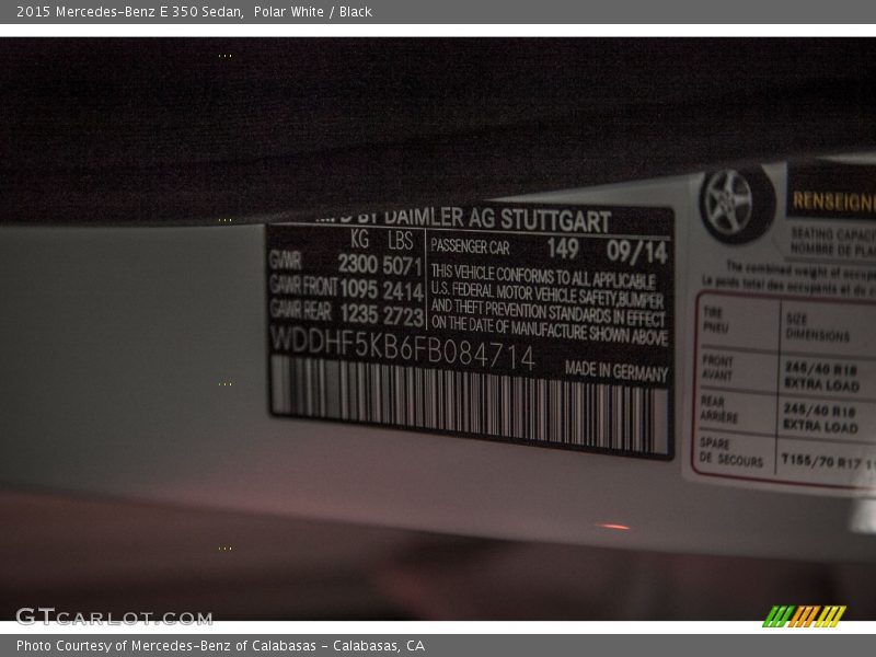 Polar White / Black 2015 Mercedes-Benz E 350 Sedan