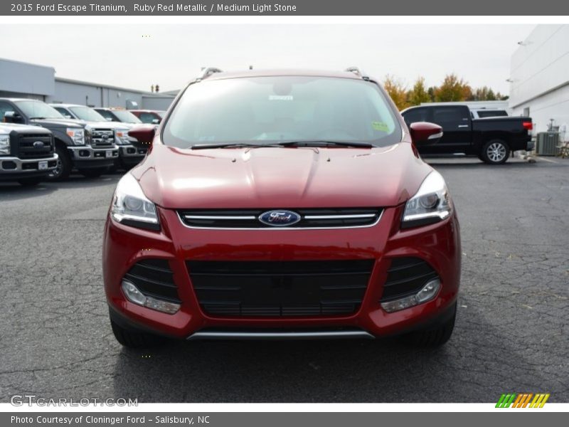 Ruby Red Metallic / Medium Light Stone 2015 Ford Escape Titanium