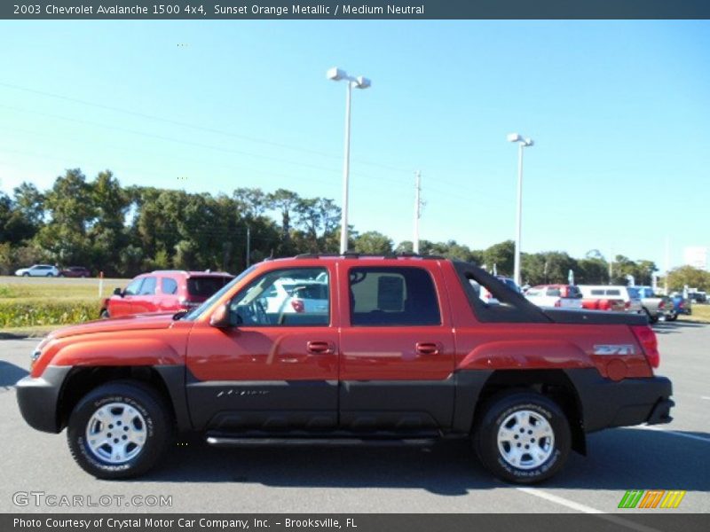 Sunset Orange Metallic / Medium Neutral 2003 Chevrolet Avalanche 1500 4x4