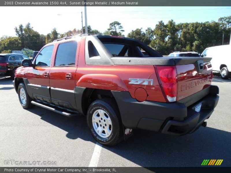 Sunset Orange Metallic / Medium Neutral 2003 Chevrolet Avalanche 1500 4x4