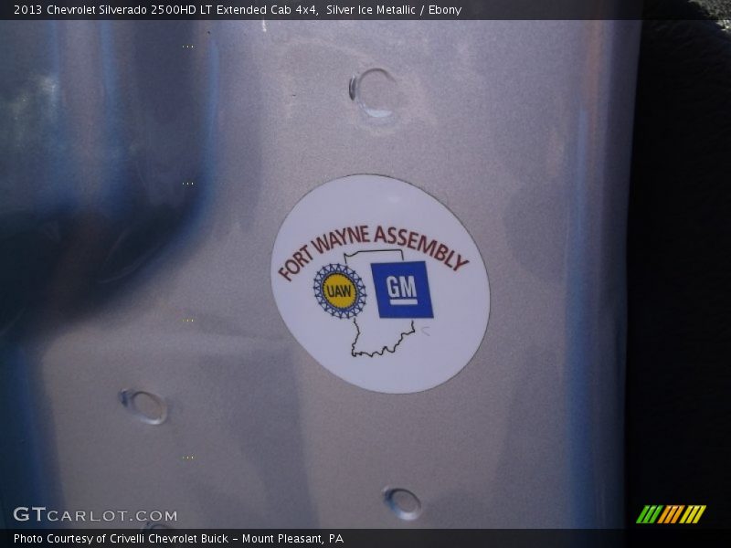 Silver Ice Metallic / Ebony 2013 Chevrolet Silverado 2500HD LT Extended Cab 4x4
