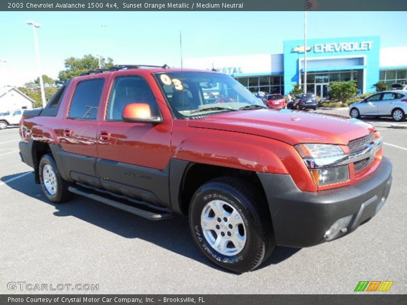 Sunset Orange Metallic / Medium Neutral 2003 Chevrolet Avalanche 1500 4x4