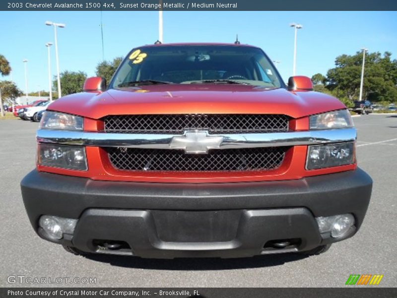 Sunset Orange Metallic / Medium Neutral 2003 Chevrolet Avalanche 1500 4x4