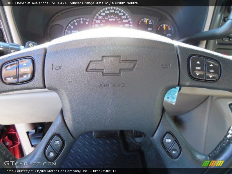 Sunset Orange Metallic / Medium Neutral 2003 Chevrolet Avalanche 1500 4x4